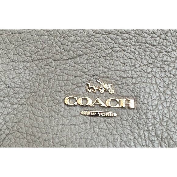 Women's Vintage Coach‎ Mercer Taupe Gray Pebbled Leather Large Tote Bag - Picture 2 of 5